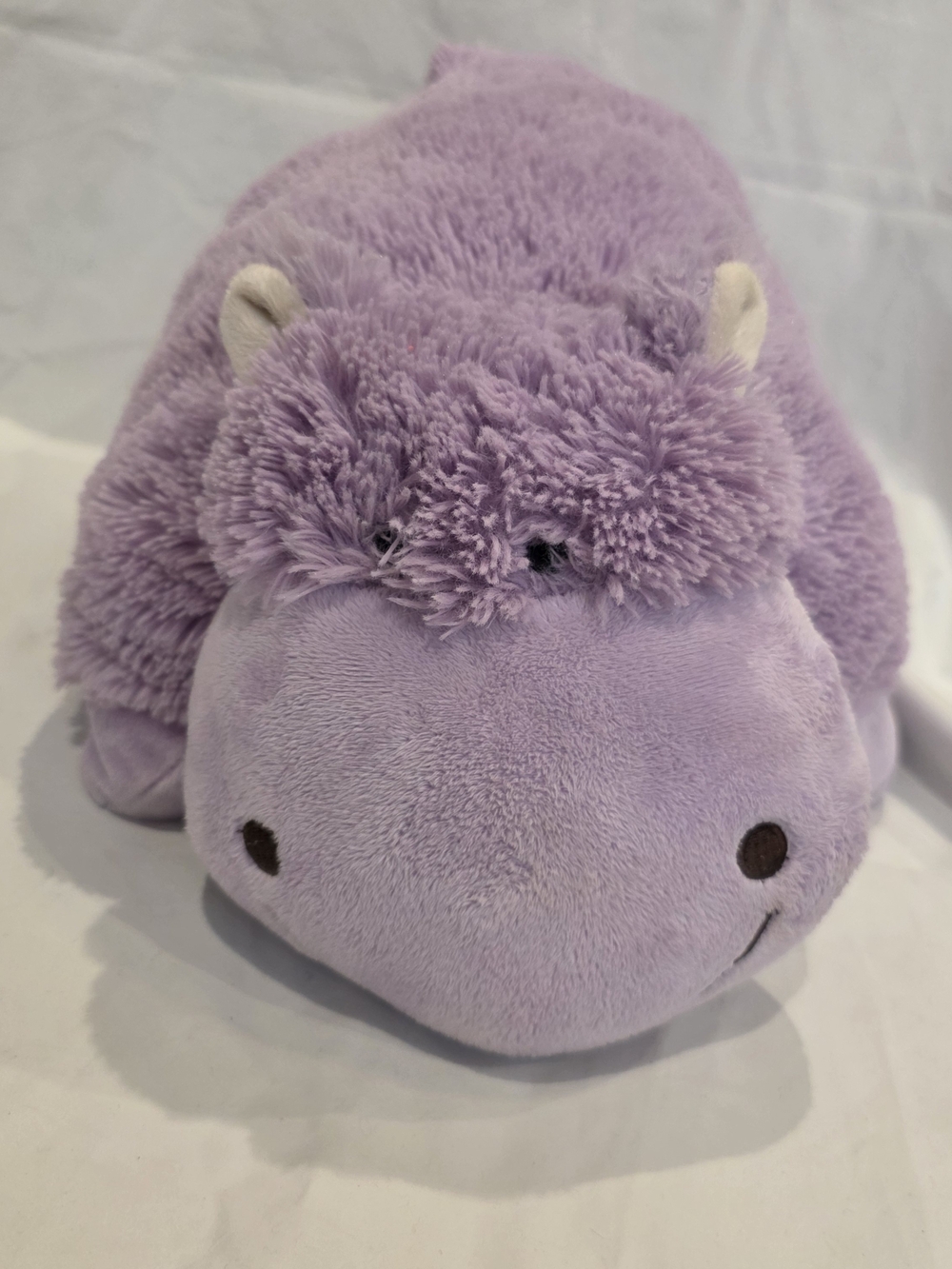 Pillow Pets Original Purple Hippo Plush Stuffed Animal 2010 Lavender Toy 20 inch